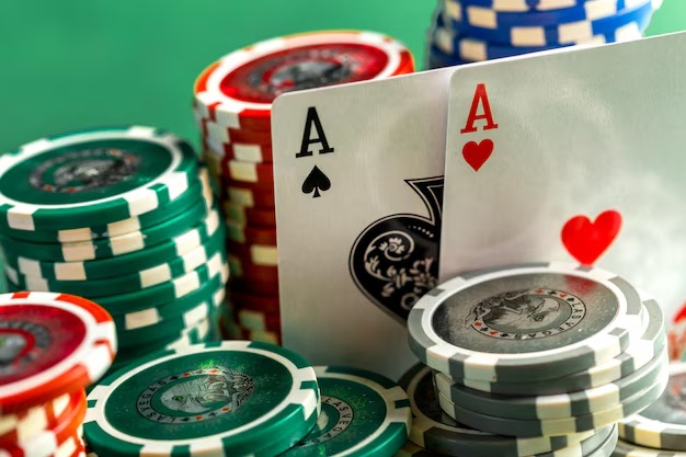 Betting controls and action buttons Betting interface and hand decision options